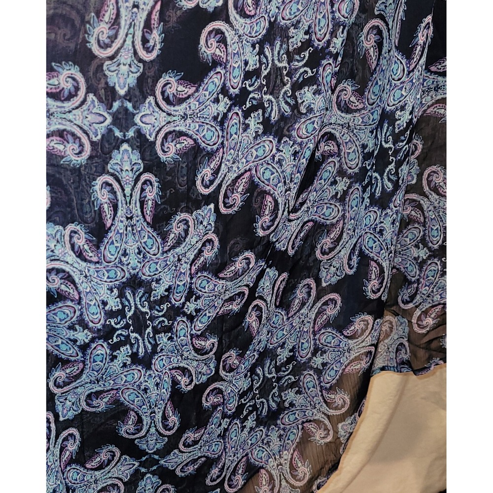 NWT Ellen Tracy Co. XL Navy Blue Halter Dress Paisley Sheer Swimsuit CoverUp - Picture 6 of 13